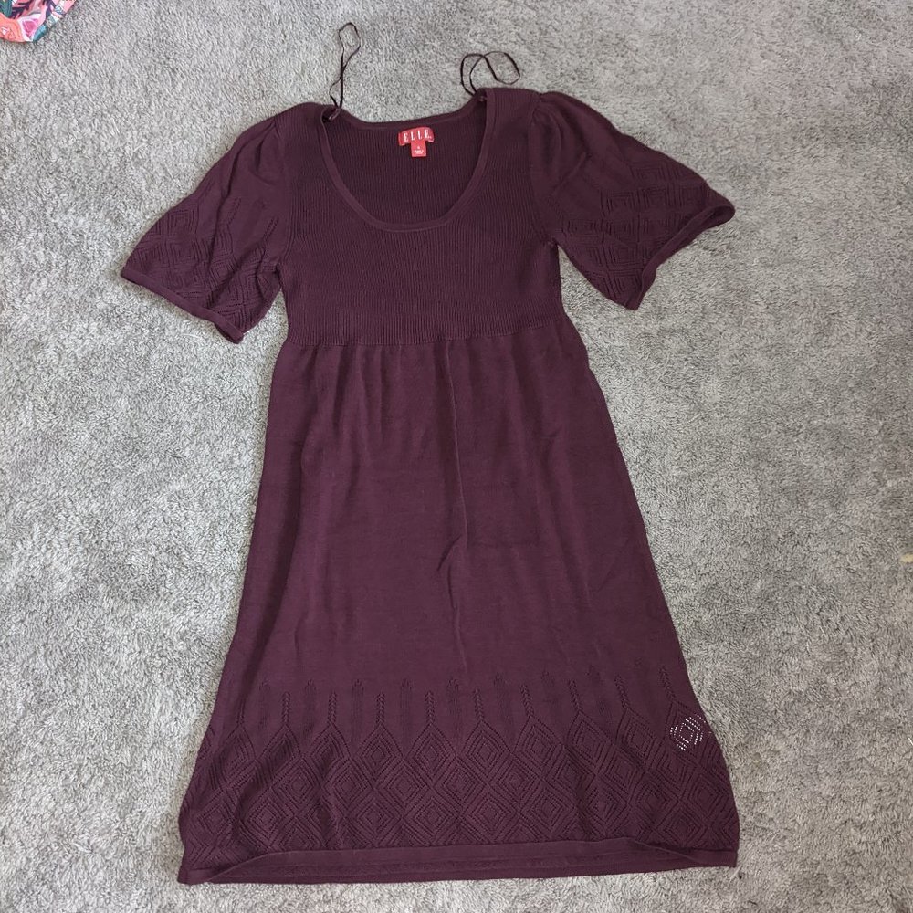 Elle Maroon Knit Dress